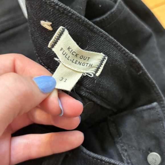 Madewell Kick Out Full Length Jeans Womens Size 31 Black Denim Goth Emo Dark - Picture 6 of 7